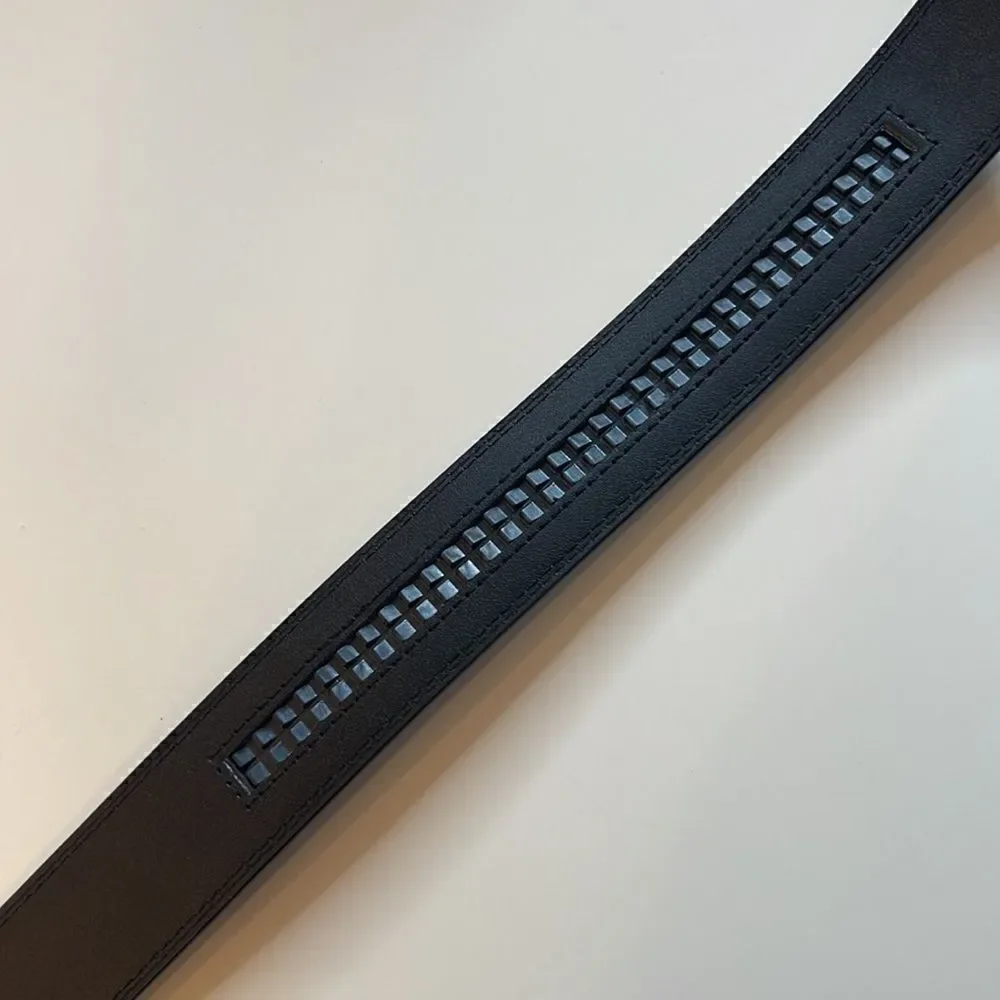 Black Leather fashion buckle belt.  44 inches.  NWOT